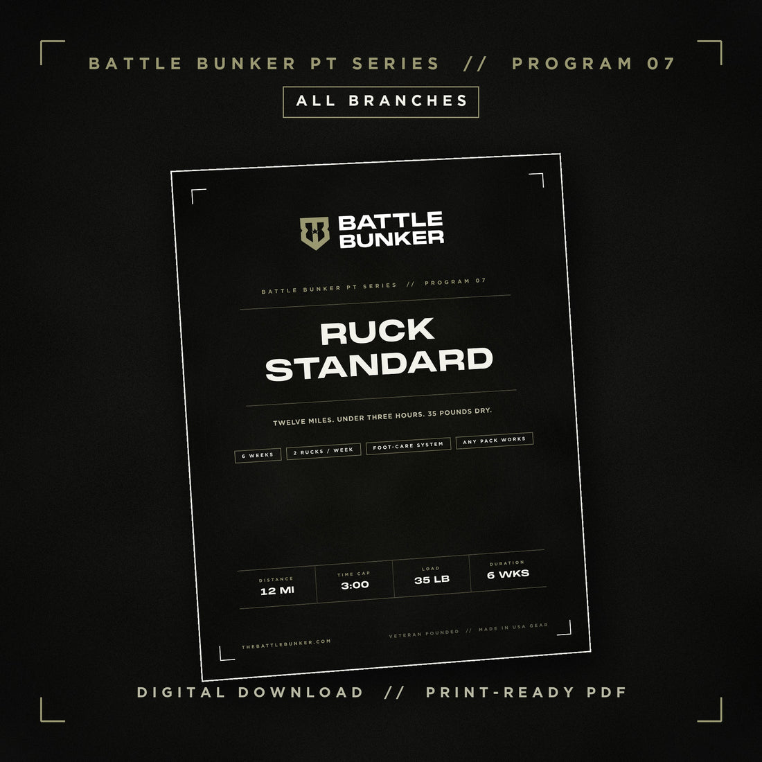 Ruck Standard | 6-Week 12-Mile Training Program (Digital Download)