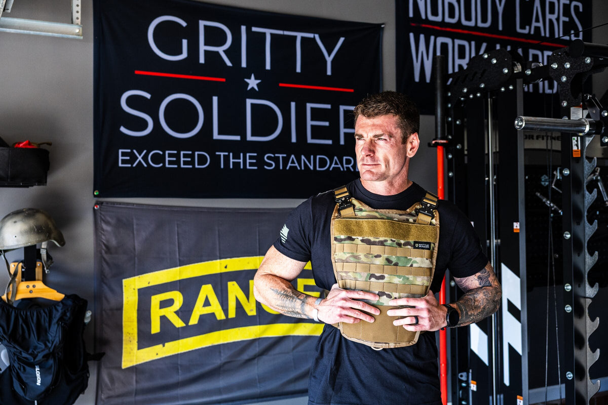 Dan Fahey of Gritty Soldier in his garage gym