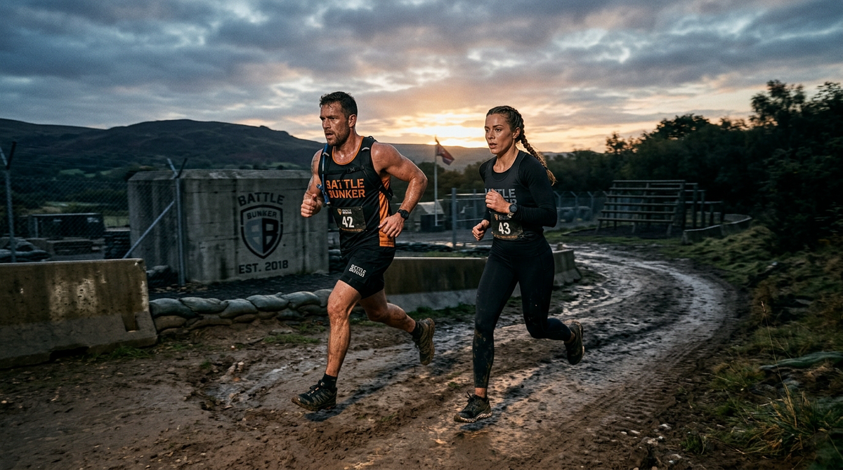 Athletic runners training outdoors for 12-week fat loss program
