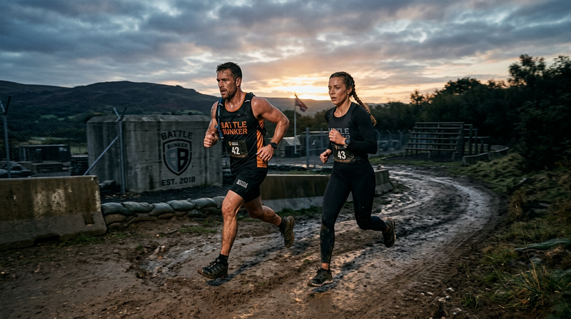 Athletic runners training outdoors for 12-week fat loss program