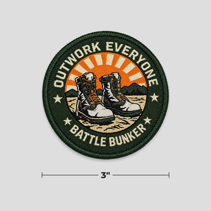 Outwork Everyone Patch with measurements: 3 inches round