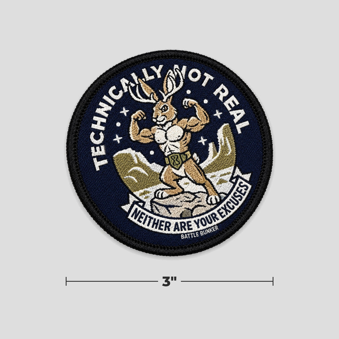 Technically Not Real Patch with measurements: 3 inches round