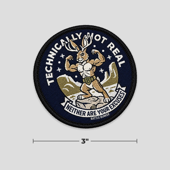 Technically Not Real Patch with measurements: 3 inches round