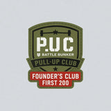 Battle Bunker P.U.C Pull-Up Club patch with Founder’s Club First 200 on red banner