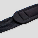 Close-up of black padded strap with woven texture, Battle Bunker accessory detail