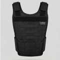 Black battle bunker hybrid vest on a light gray background