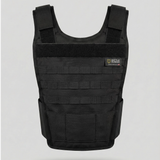 Black battle bunker hybrid vest on a light gray background