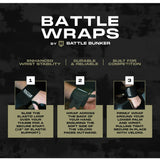 Battle Bunker Battle Wraps with wrist support steps enhancing stability and durability for competition