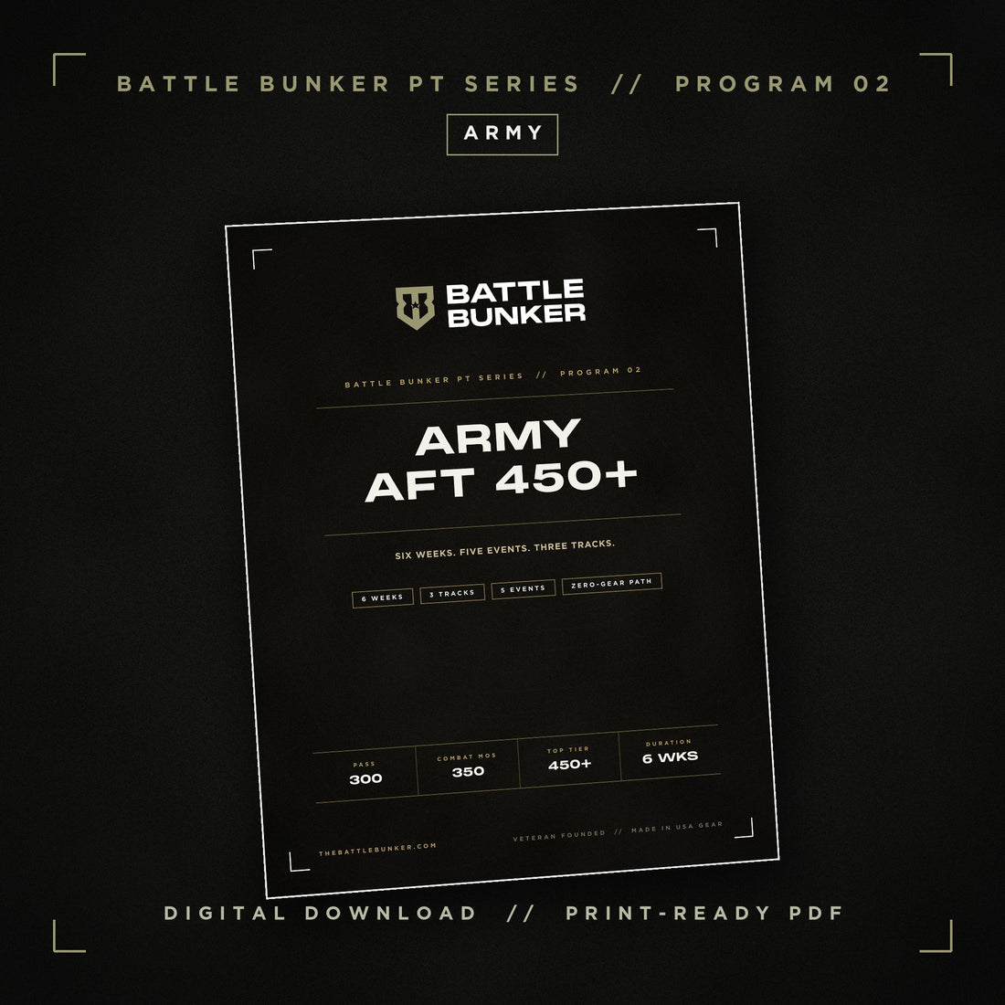 Army AFT 450+ | 6-Week Training Program (Digital Download)