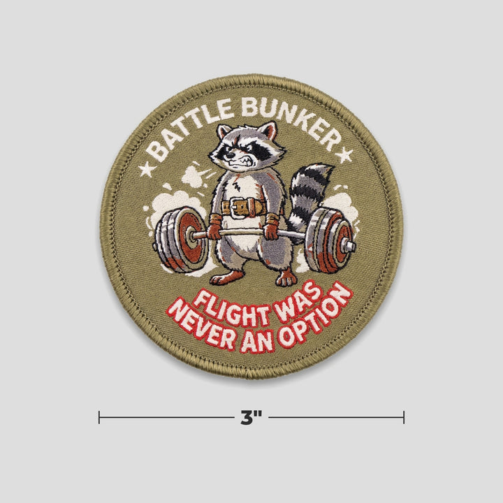 Flight Was Never An Option Patch with measurements: 3 inches round