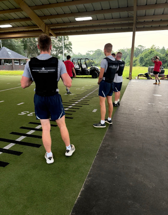Custom unit print on the Hybrid Vest MK2, in use during unit PT