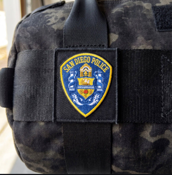 Custom agency patch applied to the Raider Training Sandbag