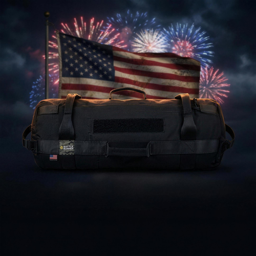 July 4th 1080 - Raider Training Sandbag flag fireworks