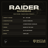 The Raider Training Sandbag Kit (60-80 lbs) | Battle Bunker | Made in the USA - View 4 | Battle Bunker